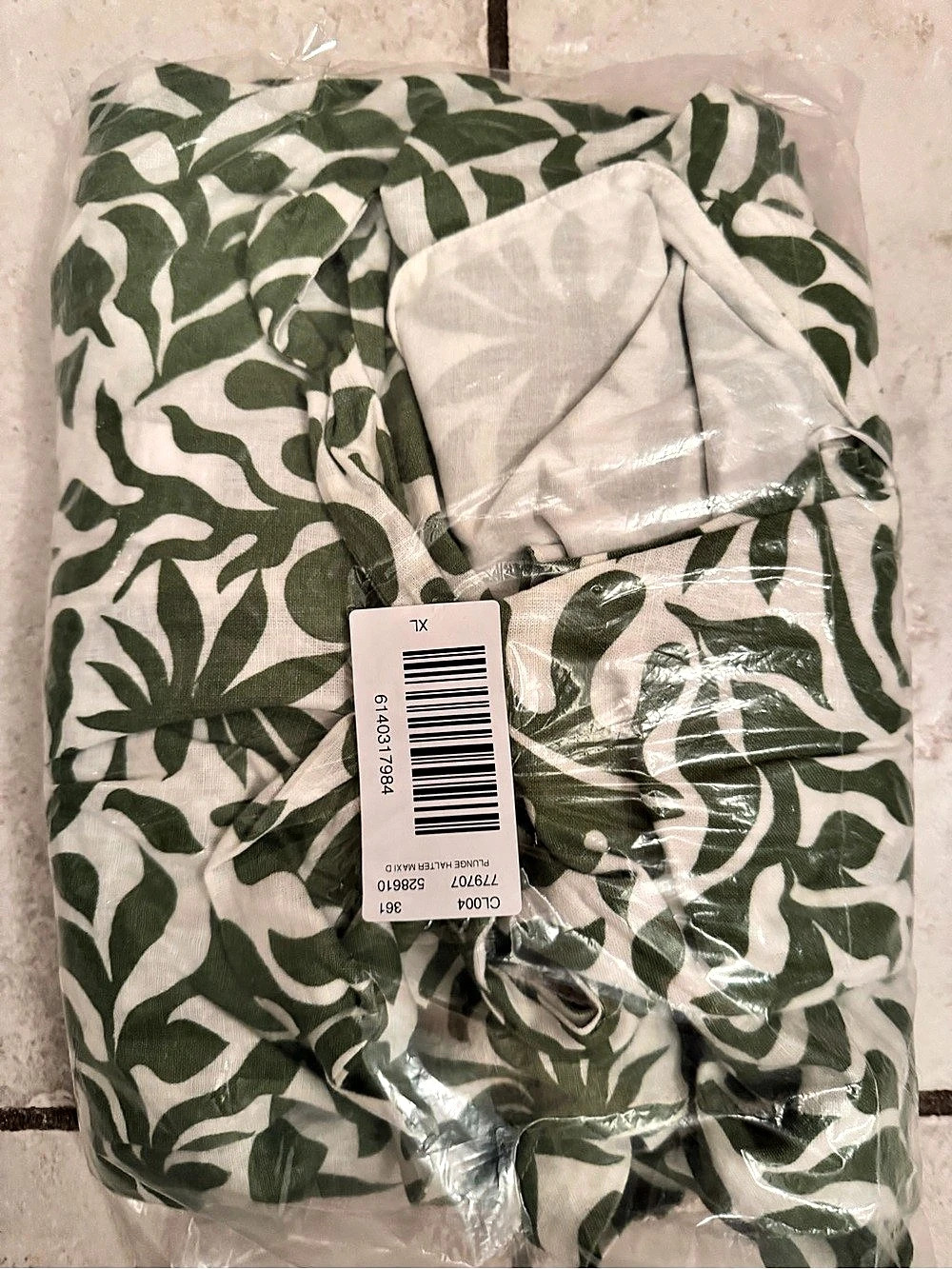 LOFT green and white dress
